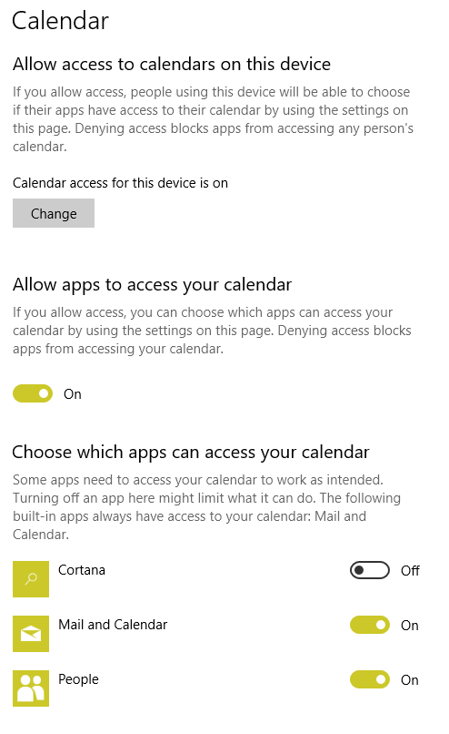 Privacy-calendar